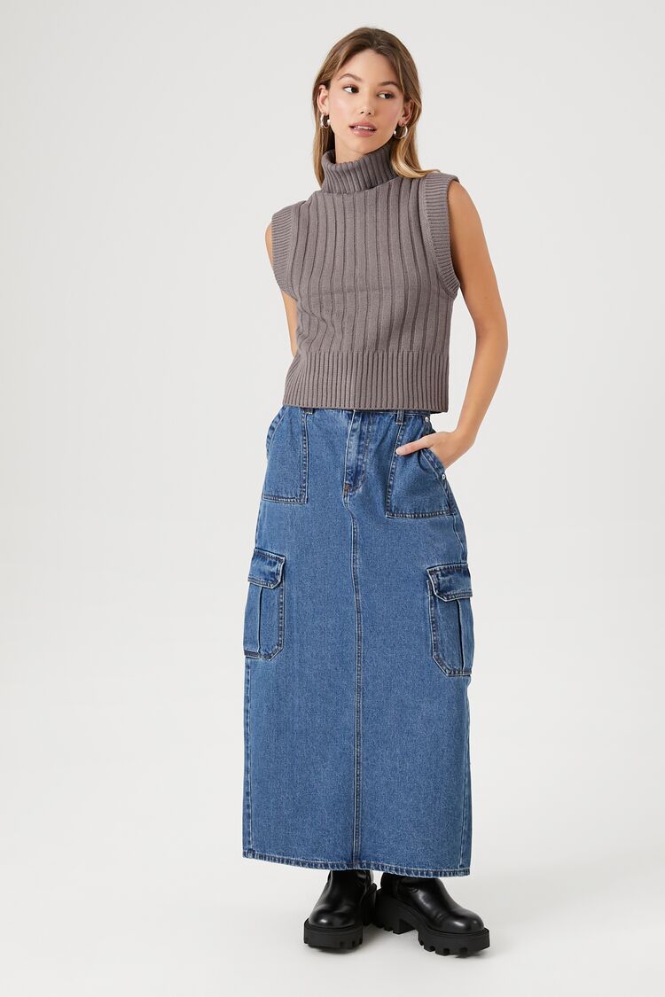 Sweater-Knit Turtleneck Top