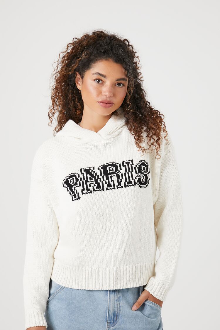 Sweater-Knit Paris Hoodie
