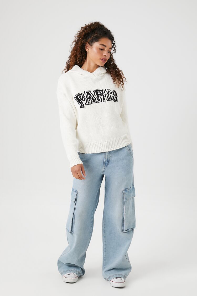 Sweater-Knit Paris Hoodie
