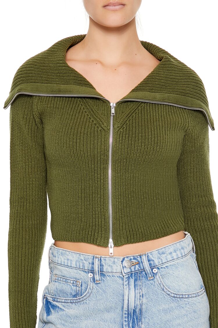 Zip-Up Cardigan Sweater