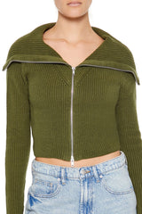 Zip-Up Cardigan Sweater