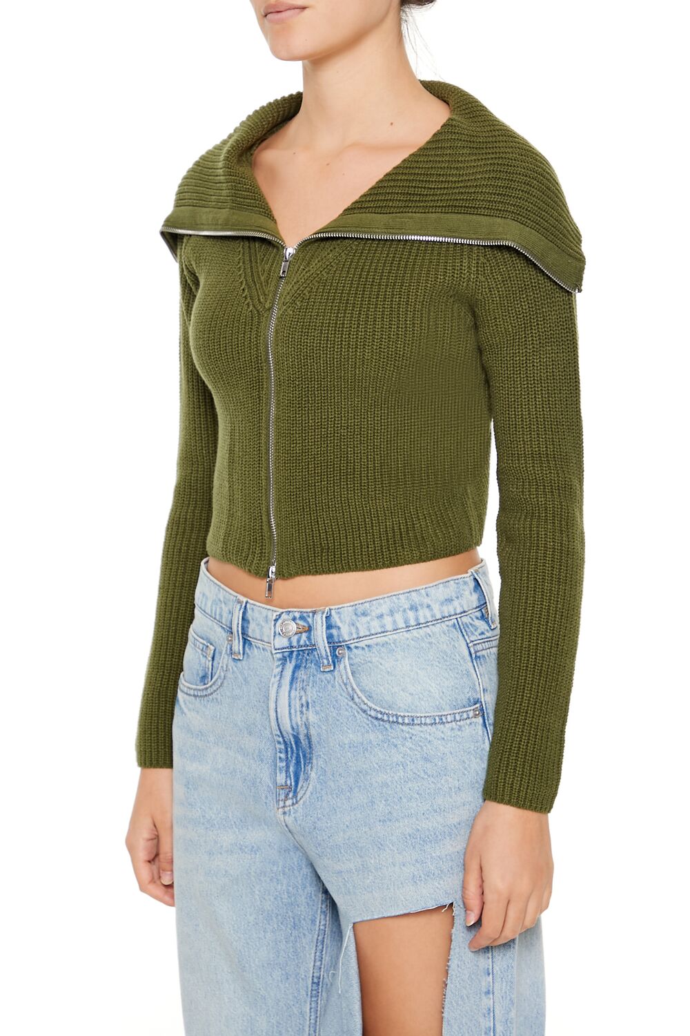 Zip-Up Cardigan Sweater