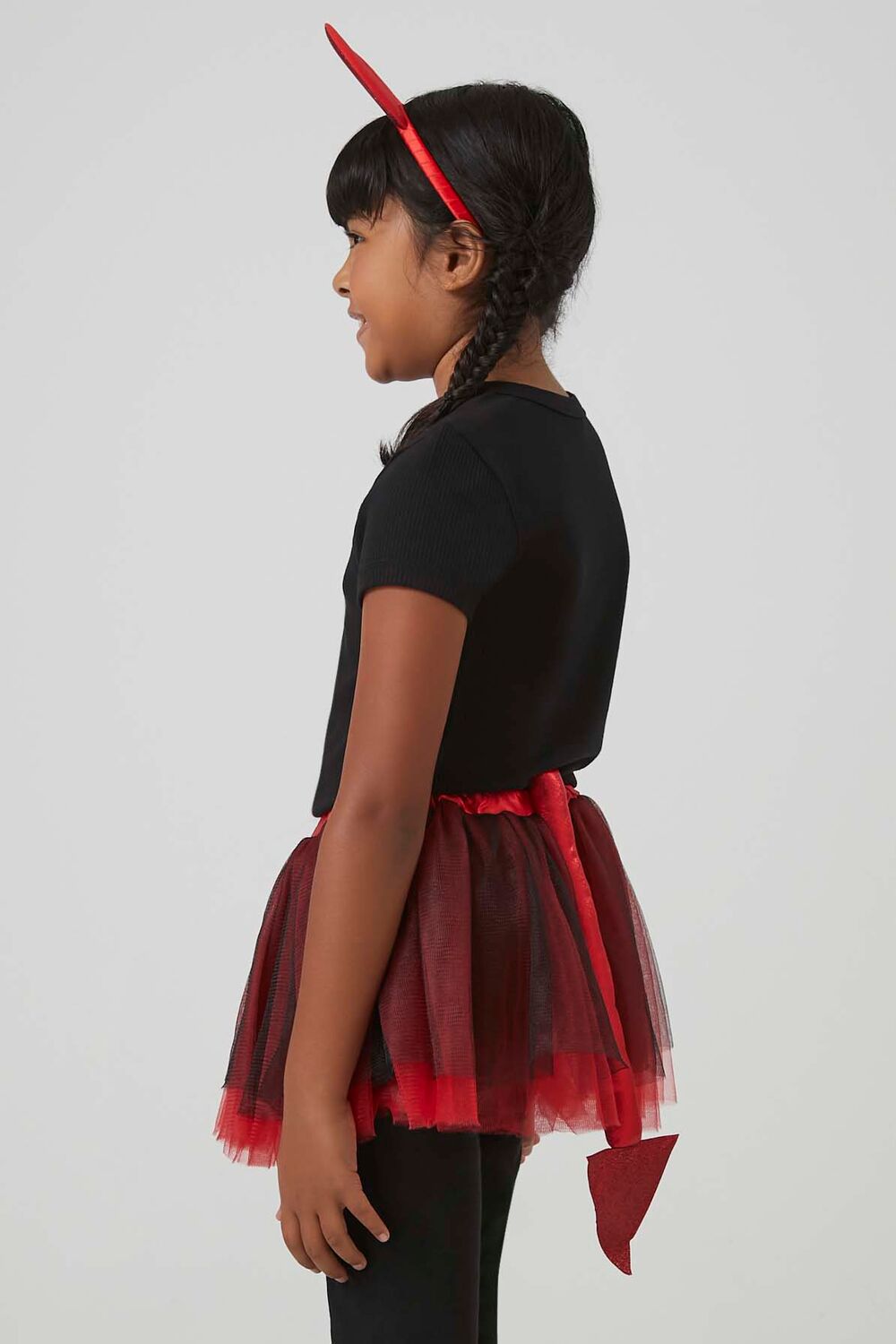 Girls Devil Skirt & Horns Costume Set (Kids)