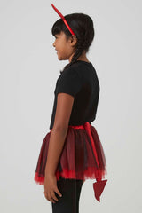 Girls Devil Skirt & Horns Costume Set (Kids)