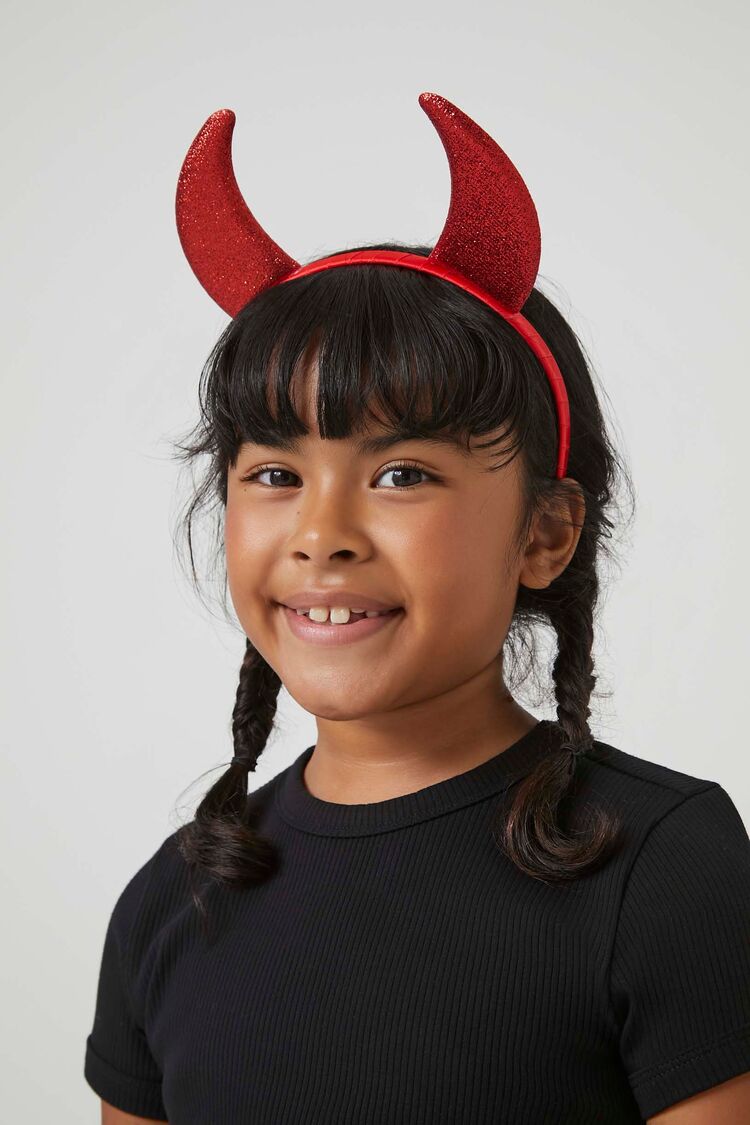 Girls Devil Skirt & Horns Costume Set (Kids)