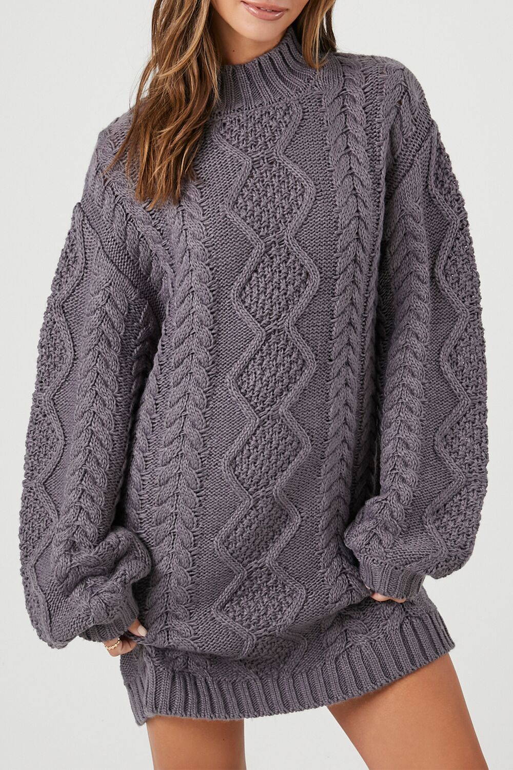 Cable Knit Sweater Mini Dress