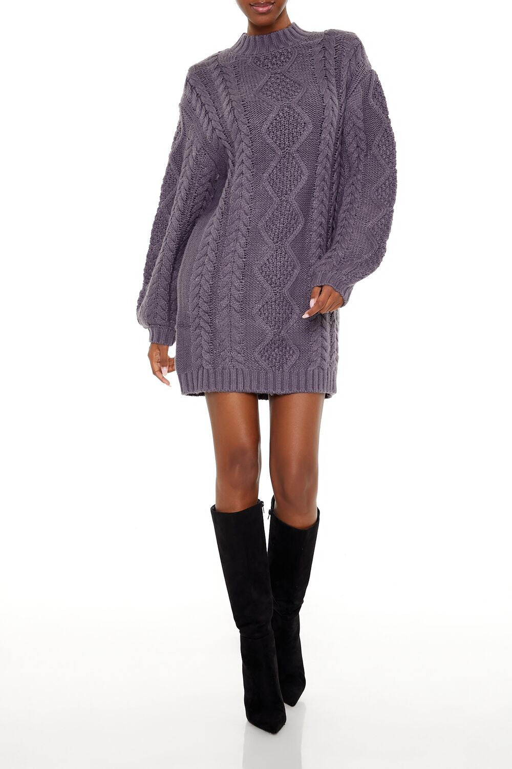 Cable Knit Sweater Mini Dress
