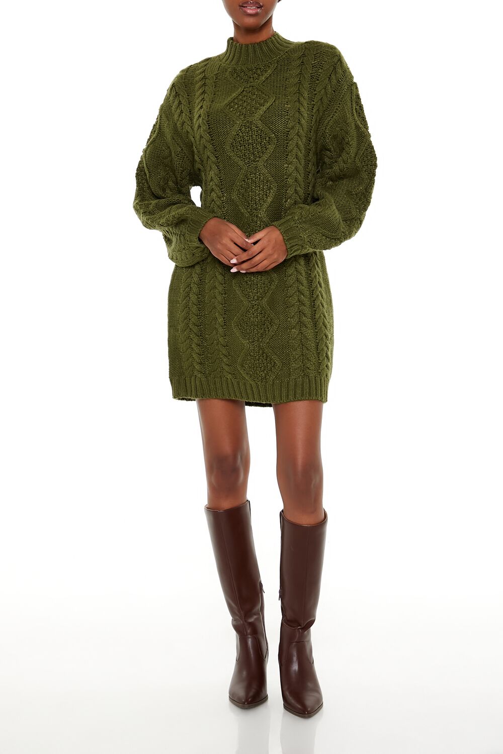 Cable Knit Sweater Mini Dress