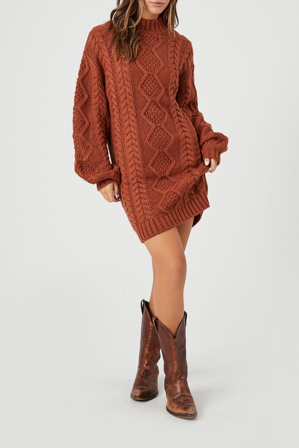Cable Knit Sweater Mini Dress