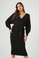 Sweater Midi Wrap Dress