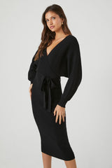 Sweater Midi Wrap Dress