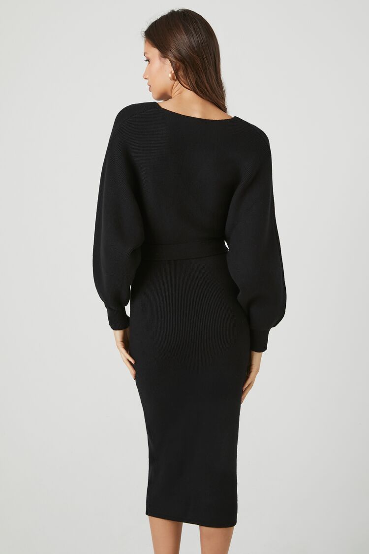 Sweater Midi Wrap Dress
