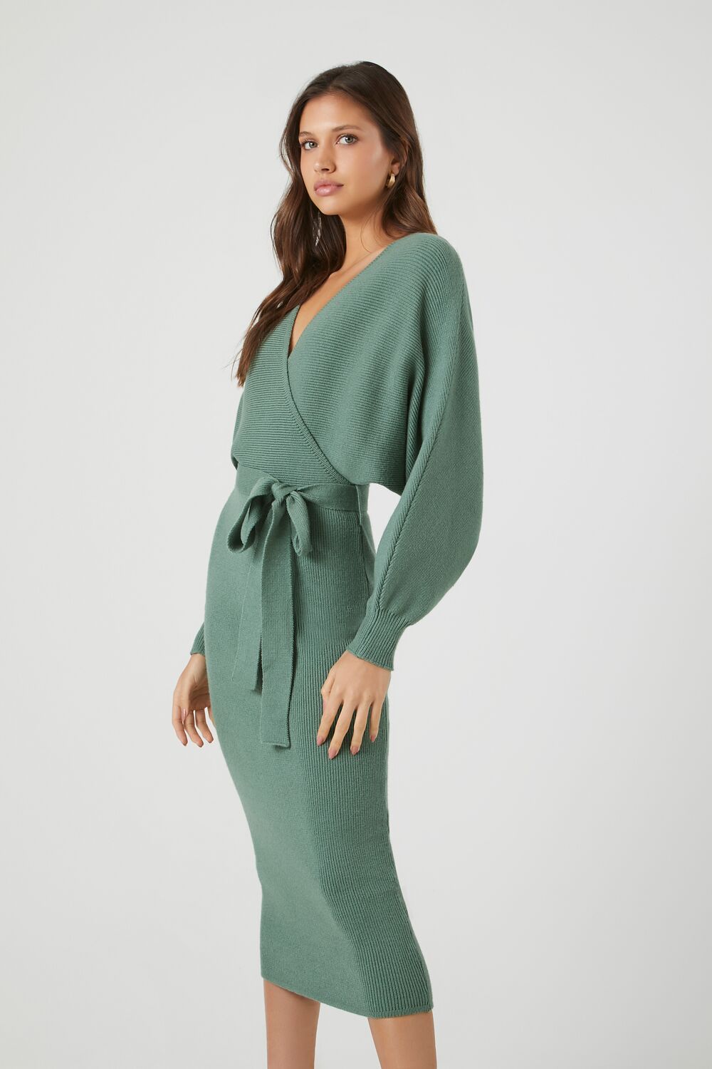 Sweater Midi Wrap Dress