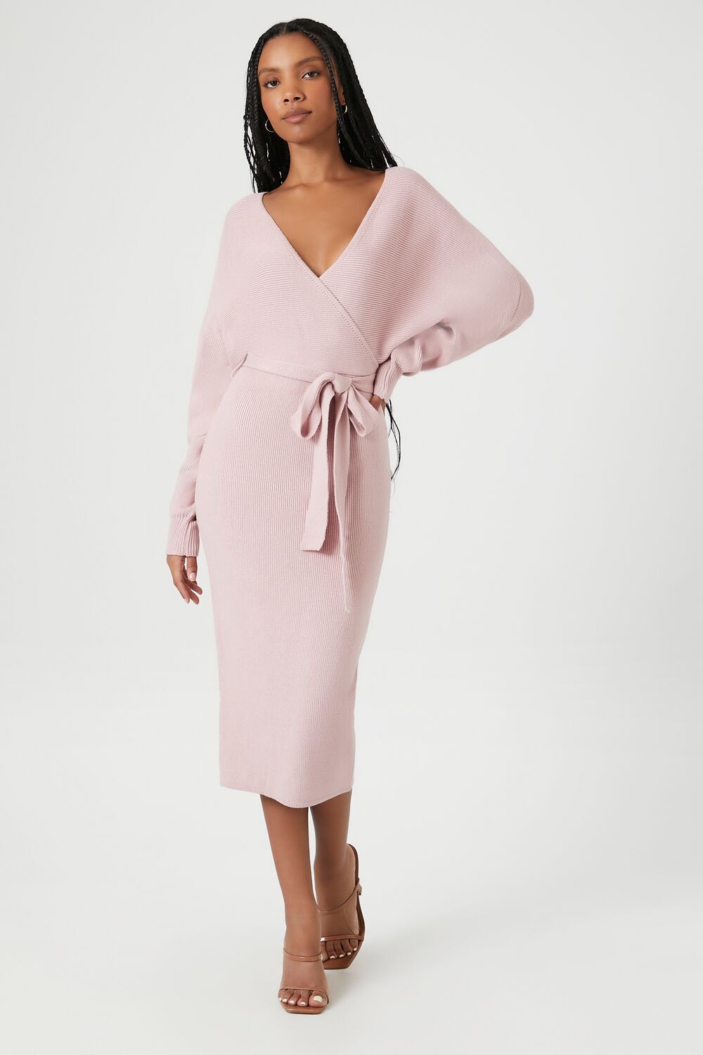 Sweater Midi Wrap Dress