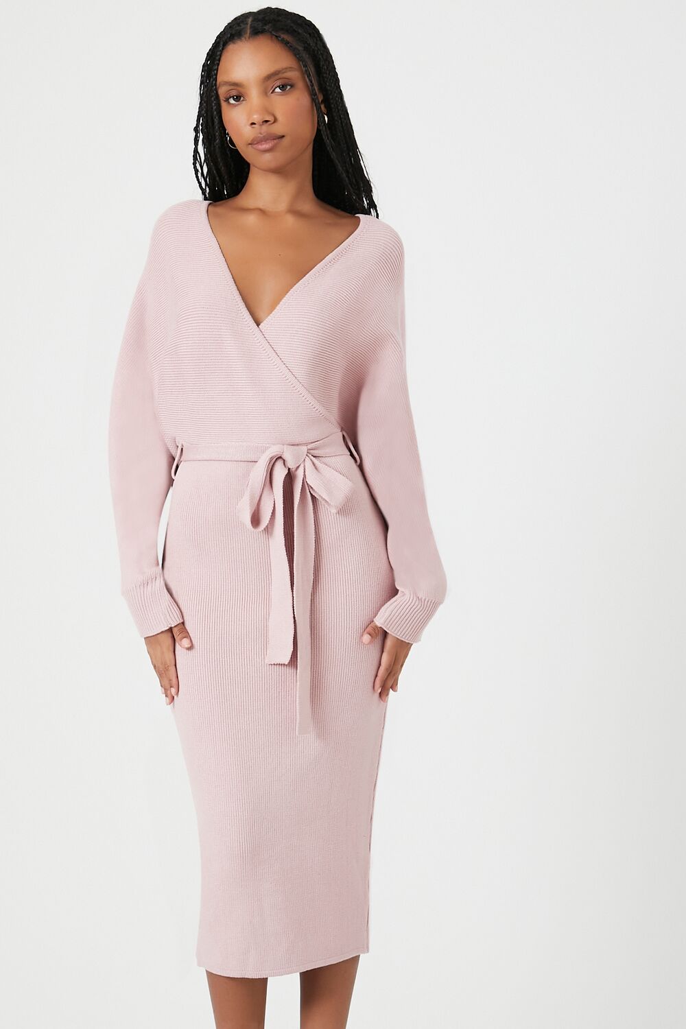 Sweater Midi Wrap Dress