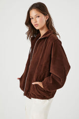 Corduroy Drawstring Bomber Jacket