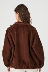 Corduroy Drawstring Bomber Jacket