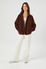 Corduroy Drawstring Bomber Jacket