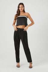 Rhinestone Strapless Crop Top