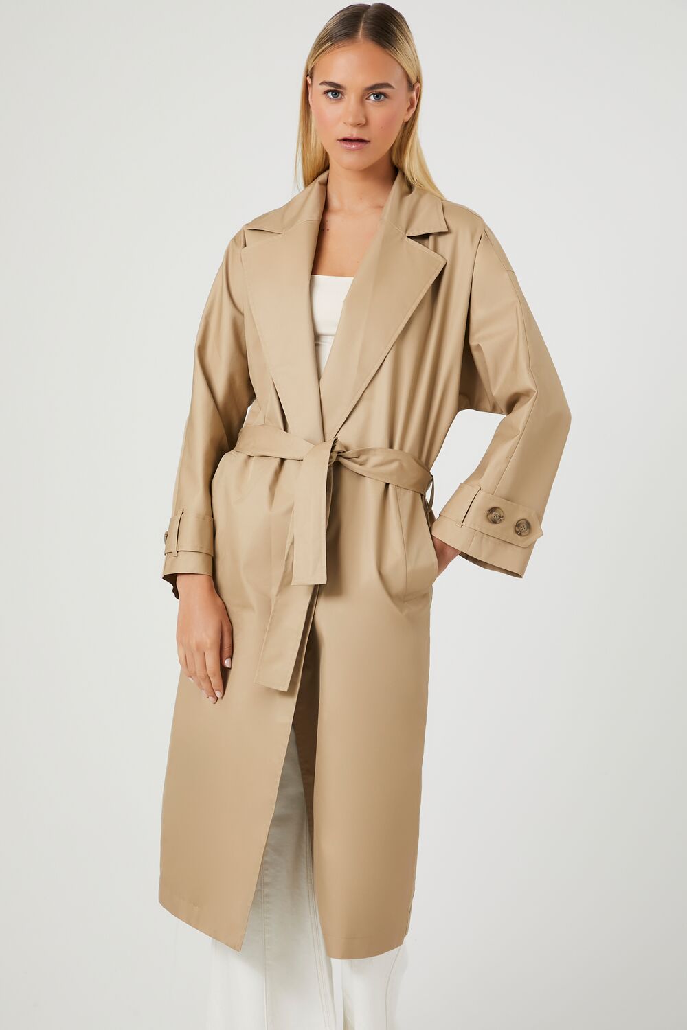 Twill Peak Lapel Trench Coat