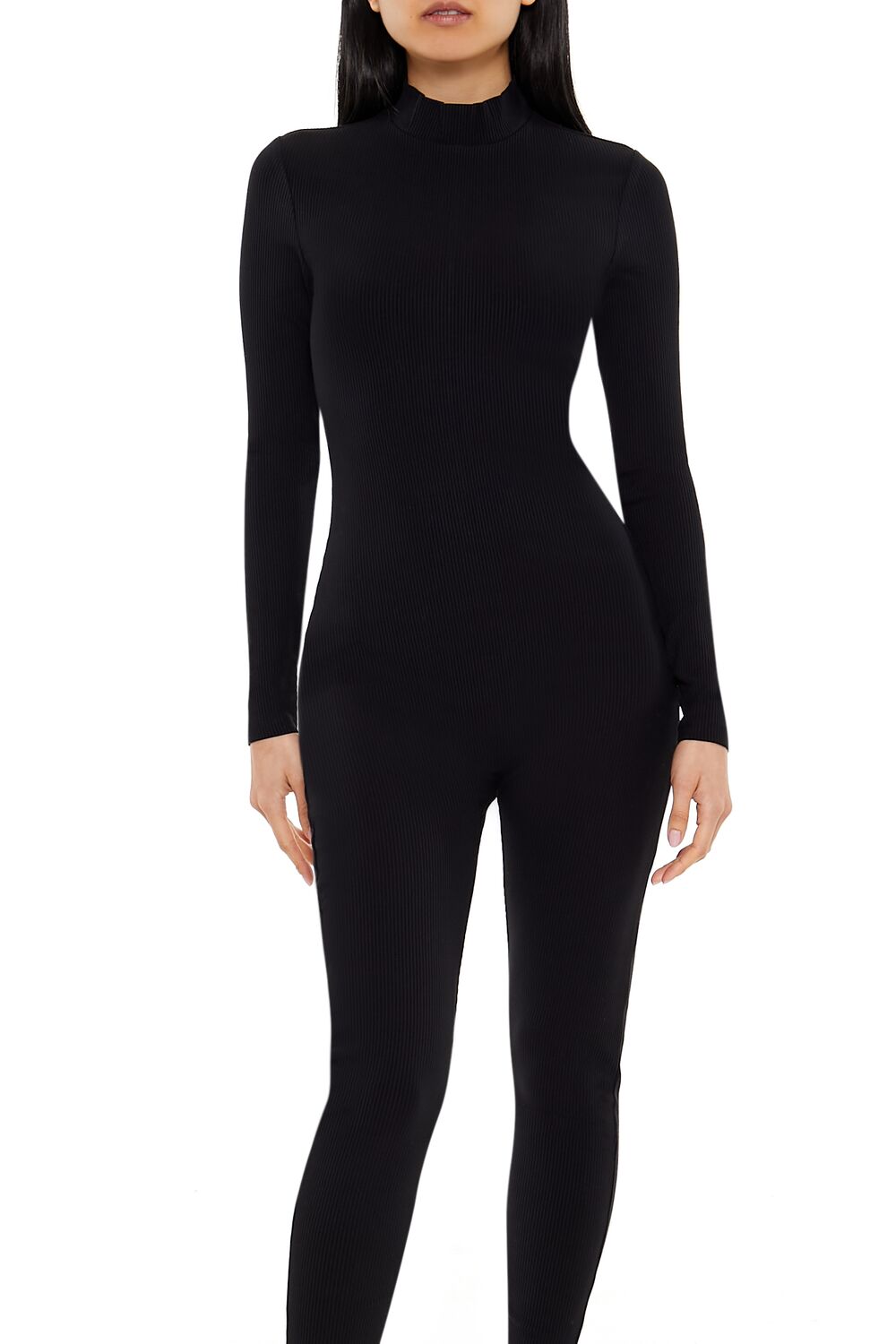 Fitted Mock Neck Jumpsuit