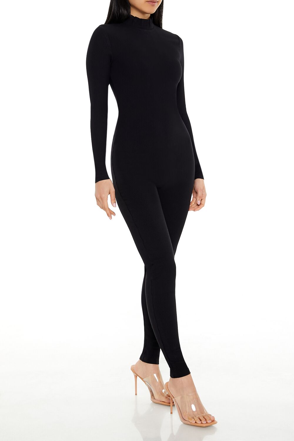 Fitted Mock Neck Jumpsuit