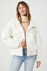 Faux Shearling Puffer Jacket