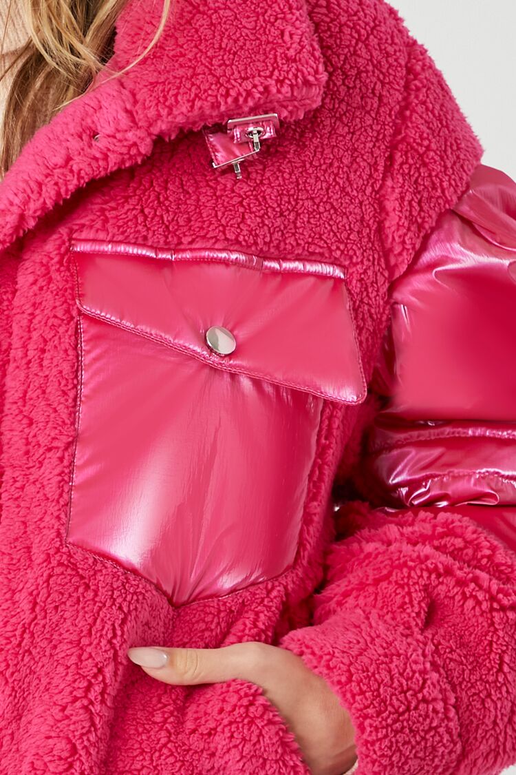 Faux Shearling Puffer Jacket