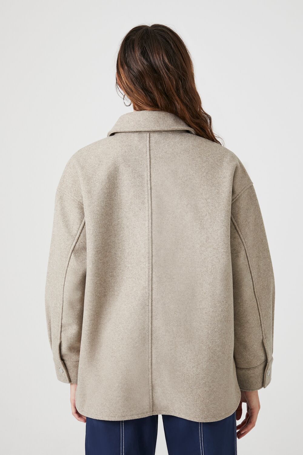 Faux Suede Drop-Sleeve Shacket