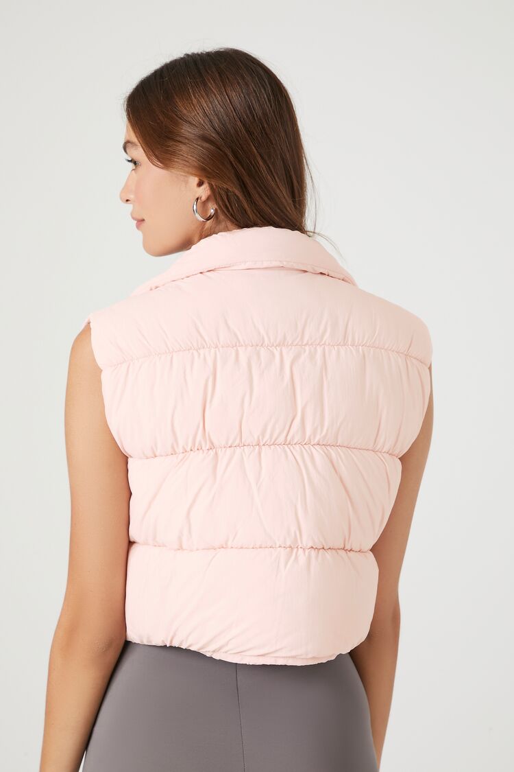 Cropped Zip-Up Puffer Vest