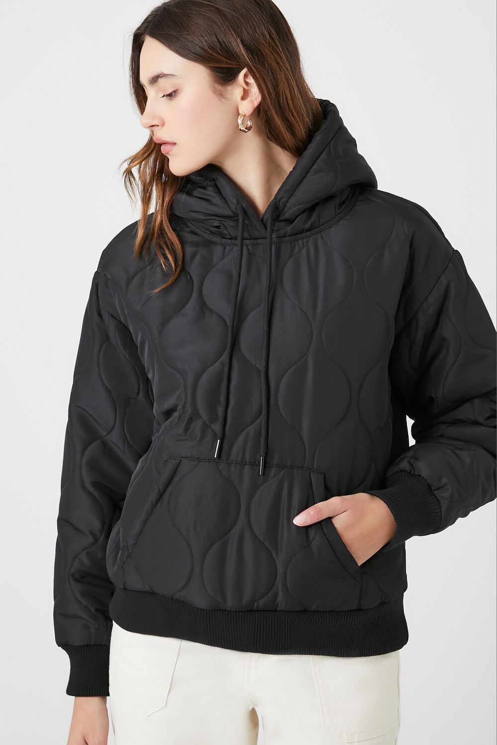 Quilted Nylon Hoodie