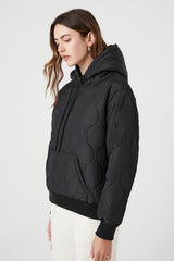 Quilted Nylon Hoodie