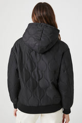 Quilted Nylon Hoodie
