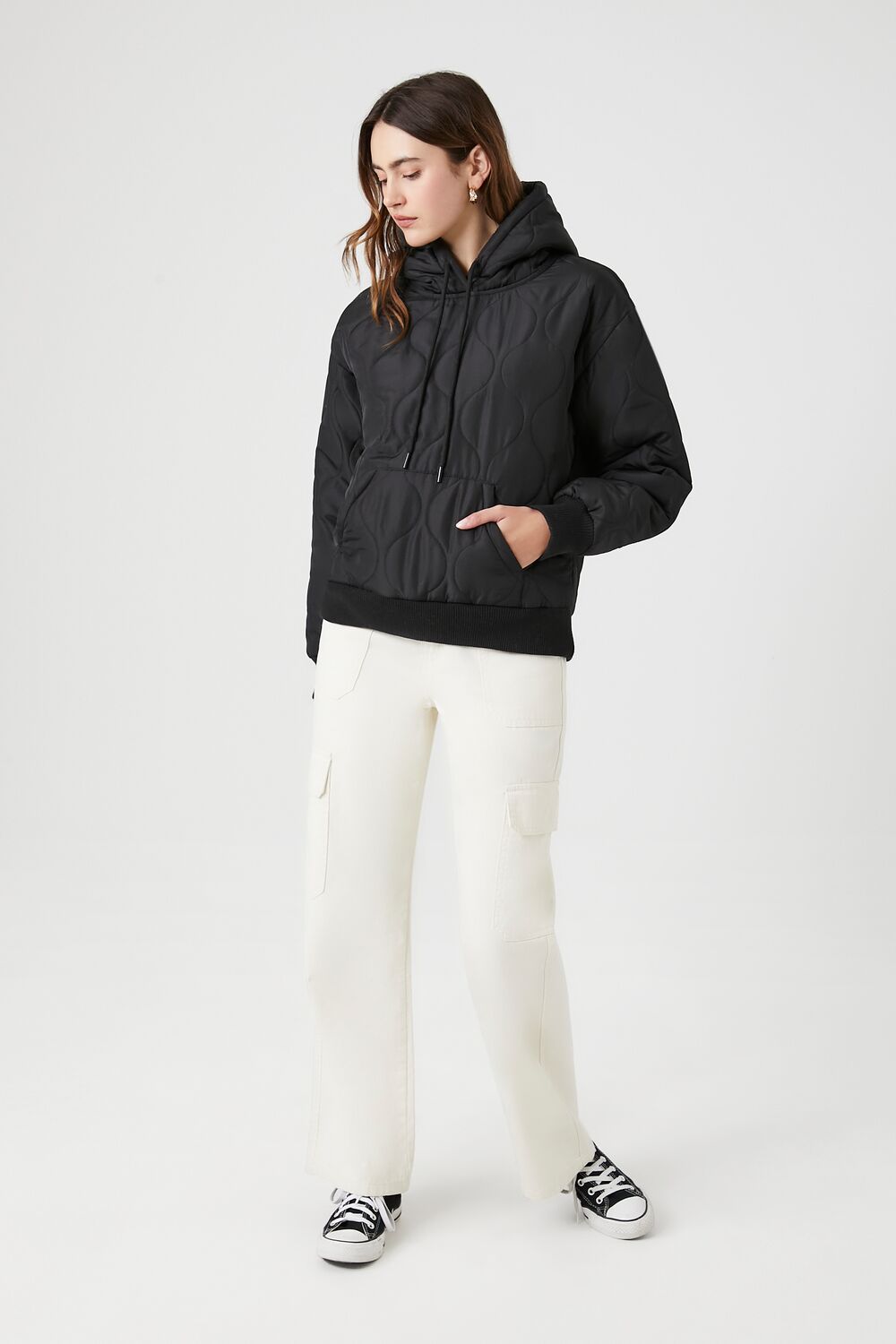 Quilted Nylon Hoodie