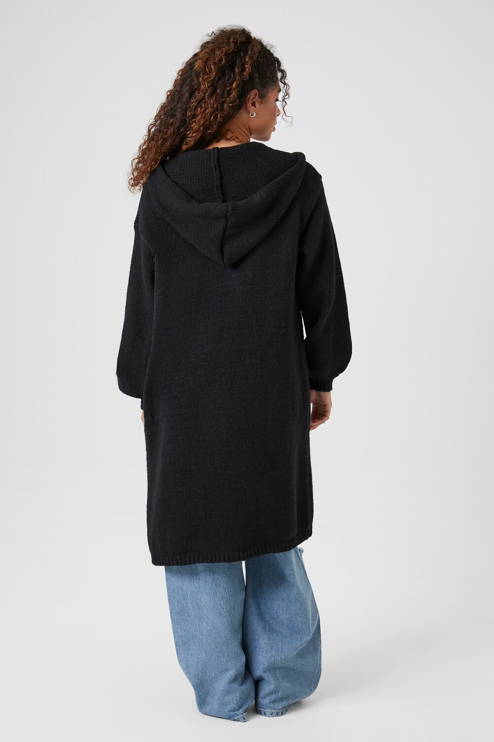 Hooded Longline Cardigan Sweater