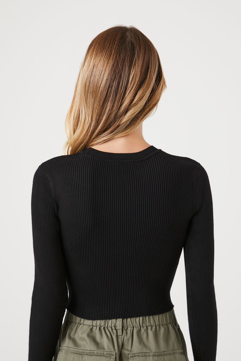 Ribbed Sweater-Knit Crop Top