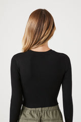 Ribbed Sweater-Knit Crop Top
