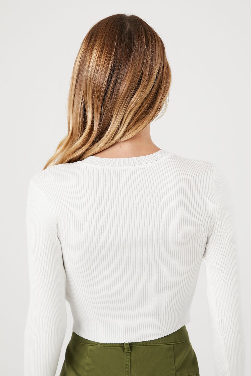 Ribbed Sweater-Knit Crop Top