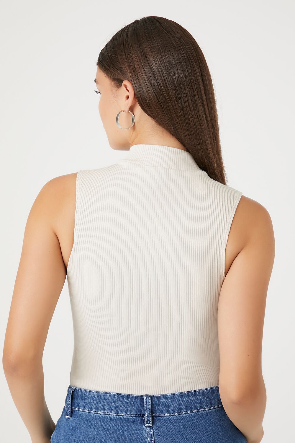 Ribbed Half-Zip Bodysuit