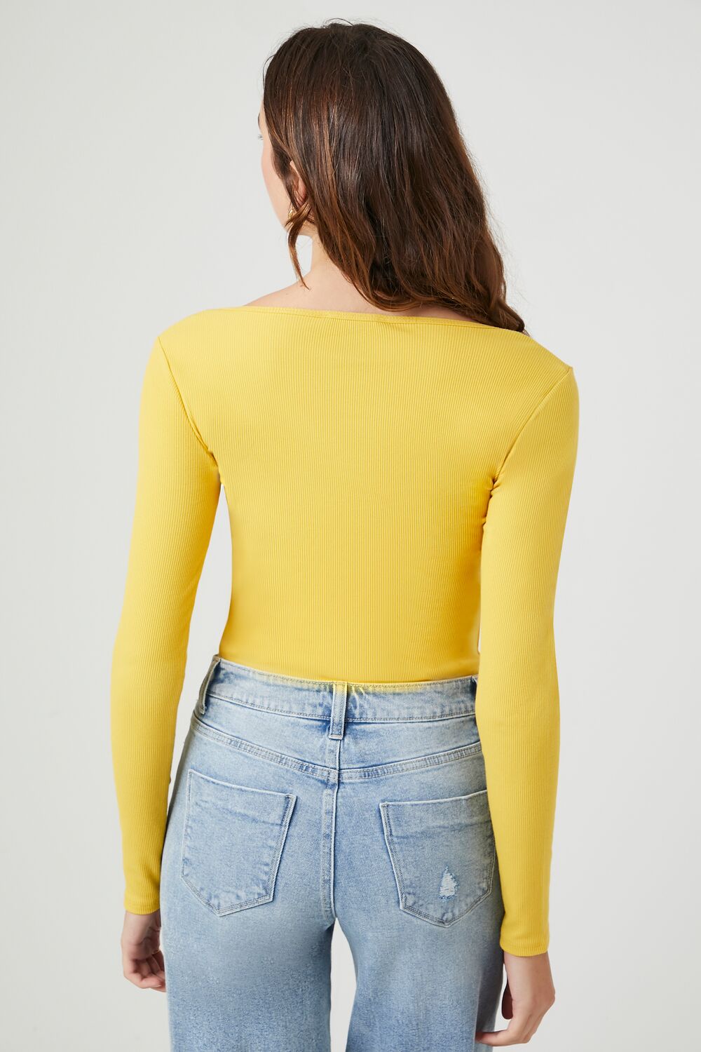 Ribbed Knit Long-Sleeve Bodysuit
