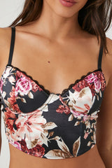 Floral Satin Corset Cami