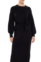 Tie-Front Midi Sweater Dress