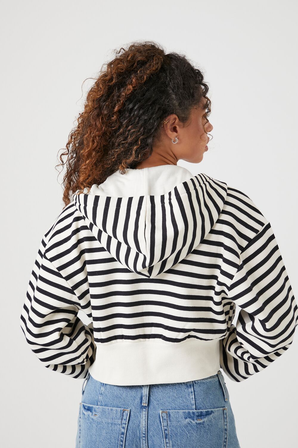 Ribbed Striped Zip-Up Jacket