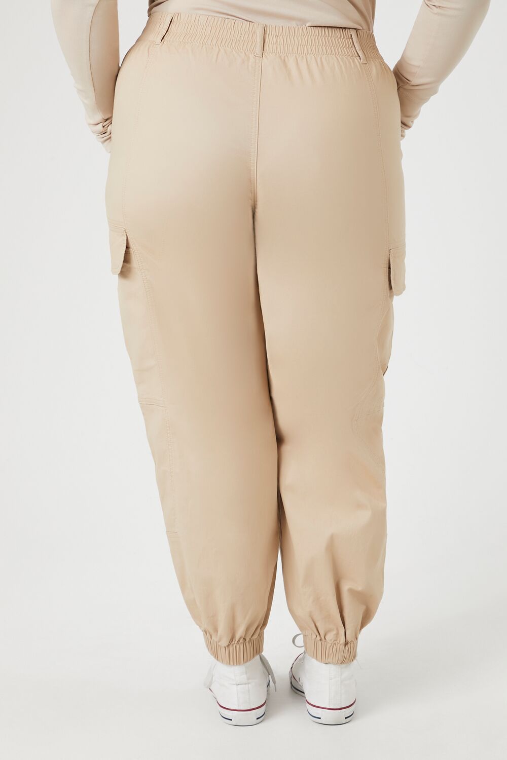 Plus Size Twill Cargo Joggers