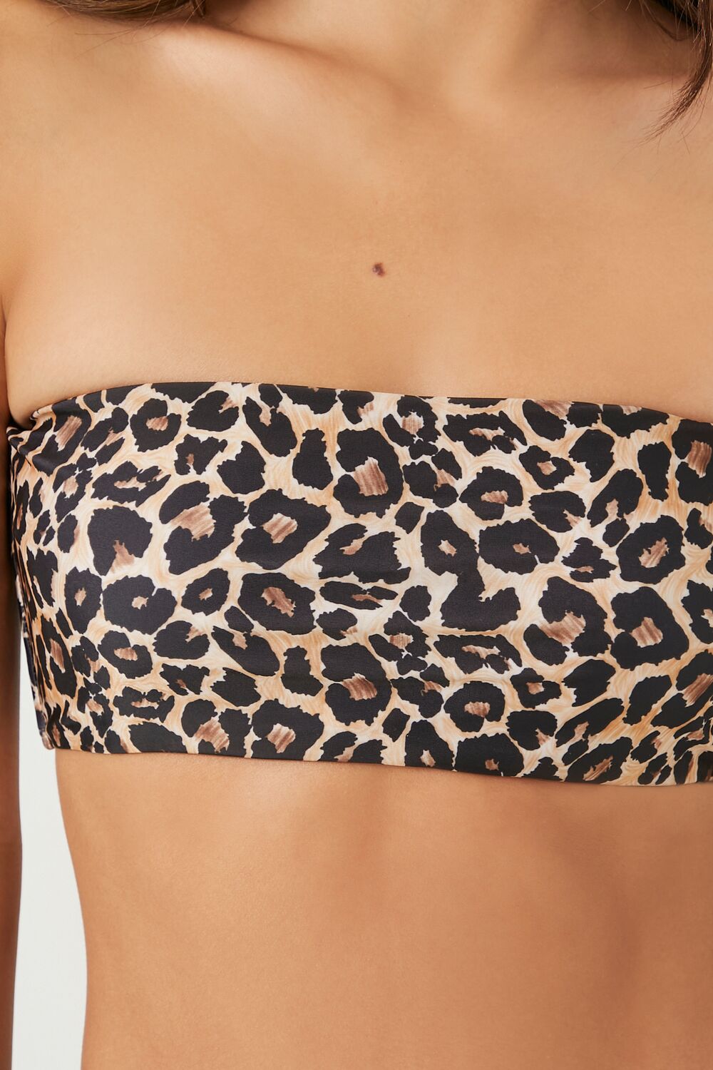 Leopard Print Bandeau Bikini Top