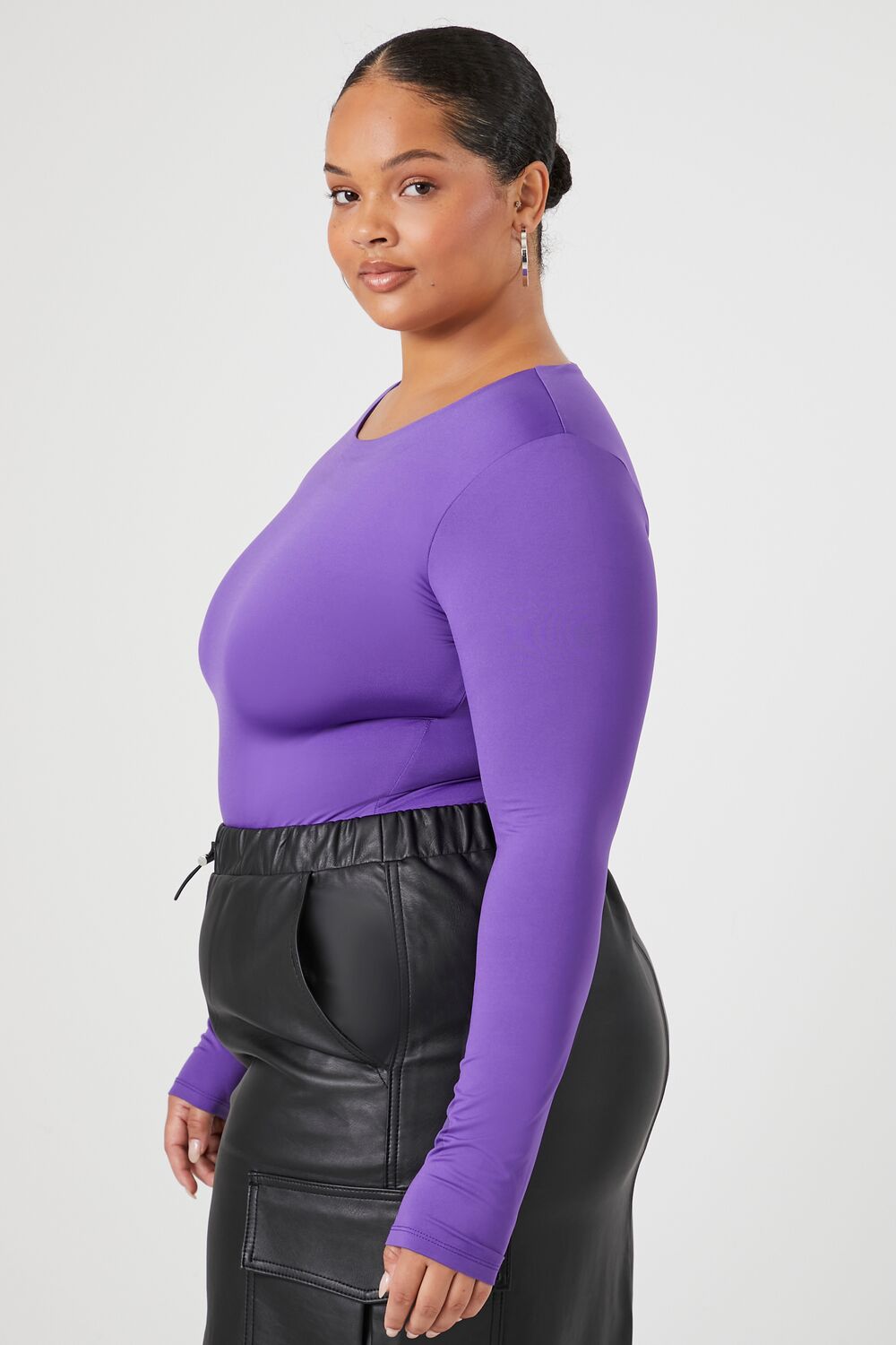 Plus Size Contour Sculpt Long-Sleeve Bodysuit