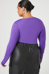 Plus Size Contour Sculpt Long-Sleeve Bodysuit