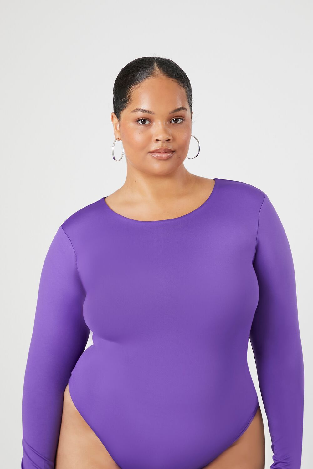 Plus Size Contour Sculpt Long-Sleeve Bodysuit