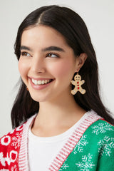 Gingerbread Man Drop Earrings