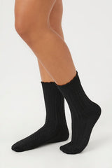 Pointelle Knit Crew Socks